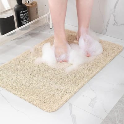 Tapis de Bain Imitation Noix de Coco Antidérapant Tapis Carré pour Salle de Douche Bain Pieds Toilettes WC Imperméable Soie Tapis de Sol 40*60cm