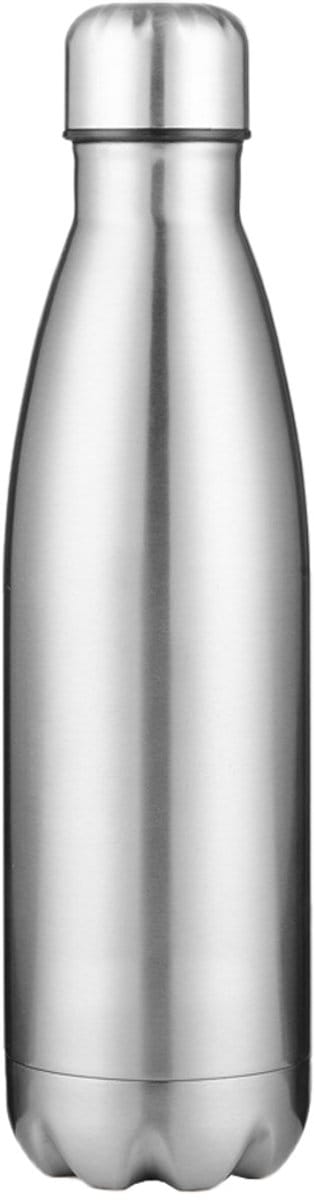 QTTVBTNA -17oz (500ml) Geïsoleerde Roestvrijstalen Drinkfles – Dubbelwandige Vacuümfles – Houdt Dranken 24u Koud & 12u Warm – Lichtgewicht en Draagbaar (Zilver, 1 Stuk)
