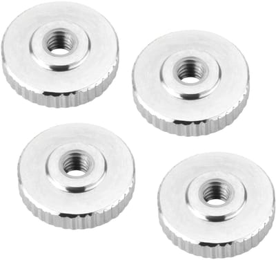 Set van 4 SOTECH M3 gekartelde moeren, roestvrij staal V2A (SS304), vlakke vorm, DIN 467 metrische gripmoer met gekartelde zijkanten