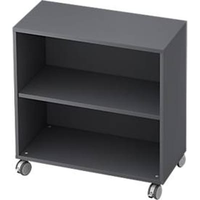 TOPAS LINE verrijdbare boekenkast, spaanplaat, 2 OH, B 800 x D 400 x H 820 mm, grafiet