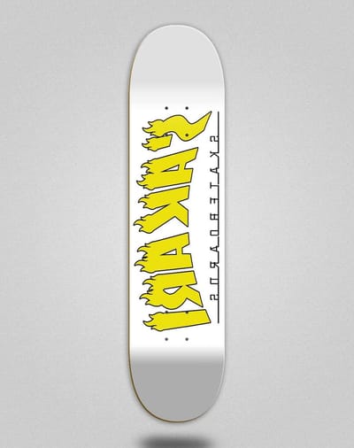 Skateboard Deck - Plank - Street Skating - Vlammen Design - 8.25 inch - Wit Geel