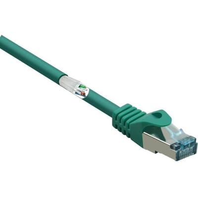Renkforce RF-5462398 RJ45 Netwerkkabel, patchkabel CAT 6A S/FTP 15.00 m Groen Snagless, Vlambestendig 1 stuk(s)