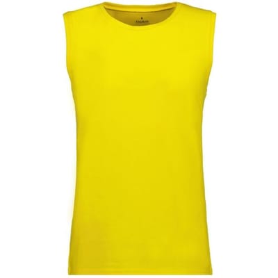 Ragman Ondermode Athletic Jersey Shirt Round Neck Lemon Yellow / male