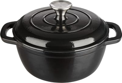 Silvercrest Gietijzeren Braadpan - Inhoud: ca. 2,8 L - Temperatuurbestendig: tot 240 °C - Zwart - Ideaal voor sappig bakken, braden, stoven en smoren - Geschikt voor alle soorten warmtebronnen - incl. inductie