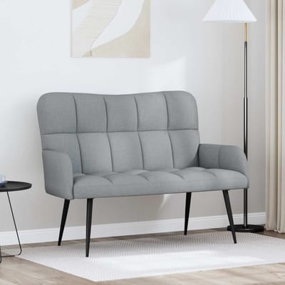vidaXL - 2-Zits - Sofa - Lichtgrijs - 115 - x - 61 - x - 87 - cm - Stof