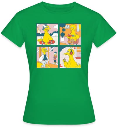 Sesamstraat Bibo Striptegels T-Shirt Dames