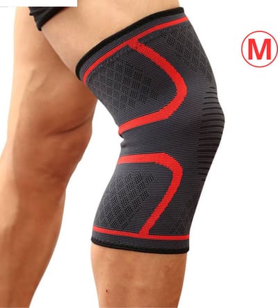 Nivard Sportbrace Knie - Kniebrace - Knee Sleeves Powerlifting - Knee Support - Compressie Knie Brace - Knee Wraps - Dames - Heren - Rood - Maat M