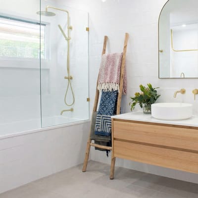 Grote Houten Kemu Ladder - 1.5m - Natural - Japan Style - Woonladder Naturel - Decoratieve Ladder