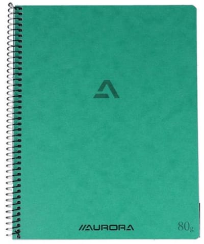 Aurora Spiraal Schrift - Notitieblok - A4 - Gelinieerd - Groen