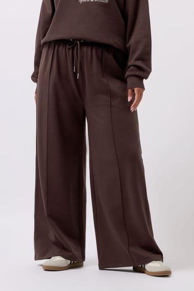 Yours Chocoladebruine Joggingbroek Met Wijde Pijpen Size 46
