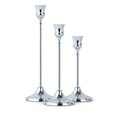 Zilverkleurige metalen kandelaars set 3 stuks woondecoratie diner tafel decoratie klassieke stijl hoge kaars houders centrum stuk bruiloft feest huis decoratie