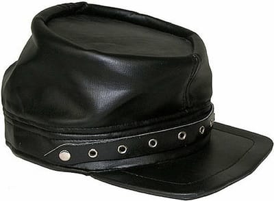 Funny Fashion Biker / rocker verkleed pet - kunstleer - zwart - volwassenen - hoeden