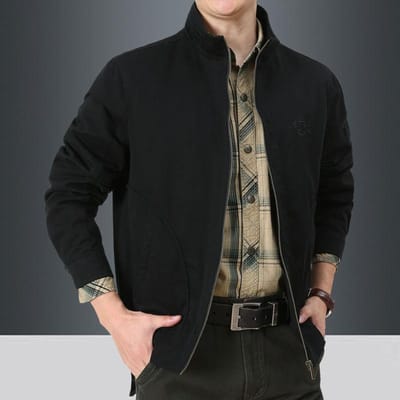 Heren Nieuwe Jas Herenjas Lente en Herfst Grote Maat Losse Casual Top Opstaande Kraag Werkjas 4XL gray