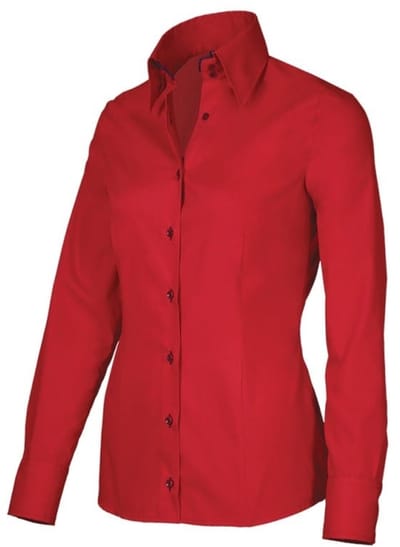 Giovanni Capraro Dames blouse 29318 | Rood met blauw knoopjes | | maat 34
