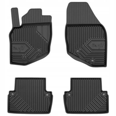 Premium Rubberen Mattenset No.77 - Geschikt voor Volvo XC70 I 2000-2007 - Perfecte Pasvorm - TPE Elastomeer - Zwart - 4-delig - FROGUM