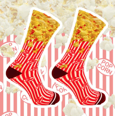 Sock my Popcorn - Vrolijke sokken - Grappige sokken - Heren sokken - Popcorn sokken