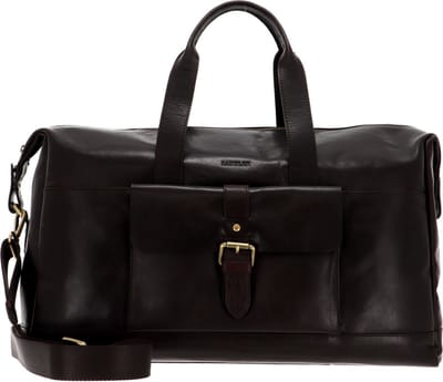 SADDLER Reistas Schoudertas met laptopvak Charles Weekend Bag Dark Brown Bruine