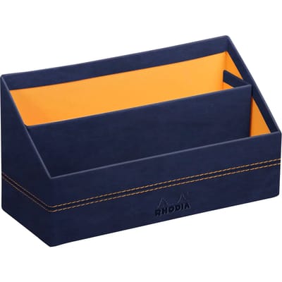 Rhodia 194612C - Brievenbak 25x10x14cm, van imitatieleer, elegant en praktisch, 1 stuk, middernachtblauw