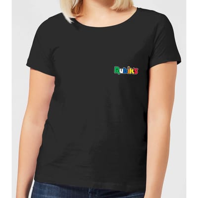 Rubik's Core Logo Pocket Women's T-Shirt - Black - 3XL