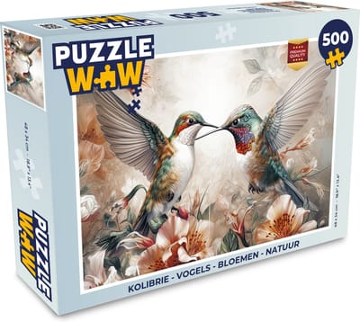 Puzzel Kolibrie - Vogels - Bloemen - Natuur - Legpuzzel - Puzzel 500 stukjes