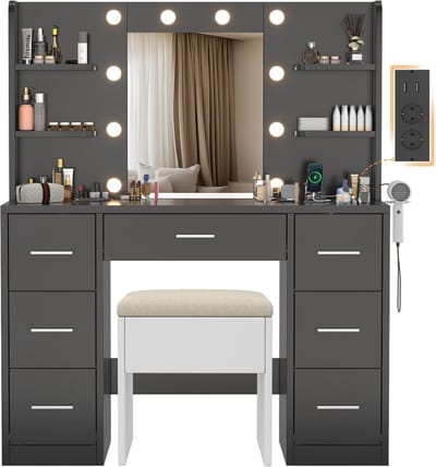 Kaptafel Zwart - Make up Tafel - Toilettafel - Make up Bureau