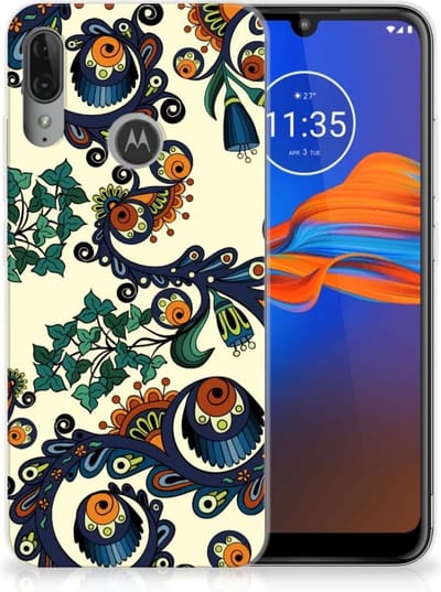 Siliconen Hoesje Motorola Moto E6 Plus Barok Flower