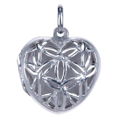 Zilveren Foto medaillon Hart opengewerkt 1 foto ketting hanger