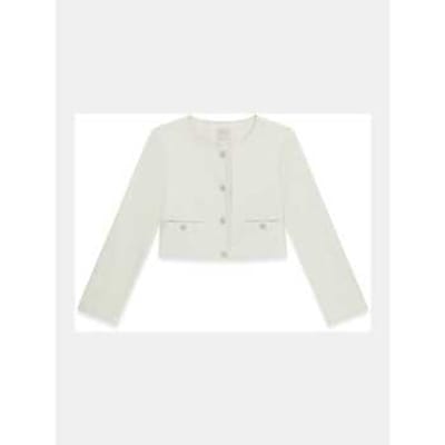 Guess kinderjasje j6rl01wfv60 g012 pu ls jacket ceremonie puur wit
