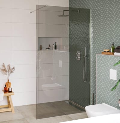 Saqu Modulo Inloopdouche - 120x210 cm - Grijs Veiligheidsglas - Anti-kalk - Aluminium - Douchewand