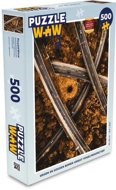 Puzzel Snelwegen - Auto - Goud - Legpuzzel - Puzzel 500 stukjes