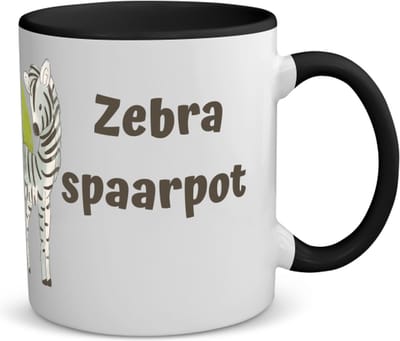 Akyol - zebra koffiemok - theemok - zwart - Zebra - dieren liefhebbers - leuke cadeau voor iemand die van houdt van zebra's - verjaardagscadeau - kado - gift - 350 ML inhoud
