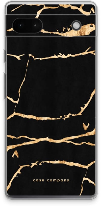 Case Company® - Hoesje geschikt voor Google Pixel 6a hoesje - Gouden marmer - Soft Cover Telefoonhoesje - Bescherming aan alle Kanten en Schermrand