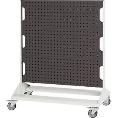 Verrijdbaar Perfo Rack systeem, 6 geperforeerde panelen, B 1000 x D 550 x H 1250 mm, staal, lichtgrijs RAL 7035/antracietgrijs RAL 7016
