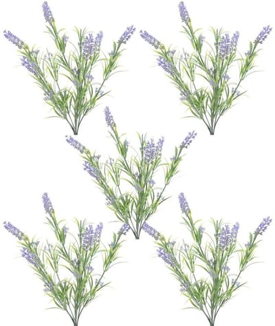 Lavendel kunstplant bundeltje - 5x - bosje - paars - 44 cm -