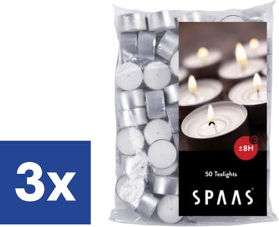 Theelichtjes Waxinelichten 8 branduren - 3 x 50 stuks
