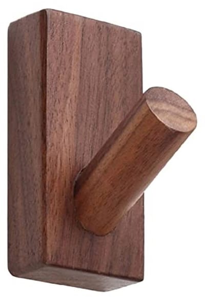 Dailygoods- Muurhaak Houten - Wandhaak Zwart Walnoot - Wandmontage - Kapstok - Opbergruimte - Milieuvriendelijk Materiaal