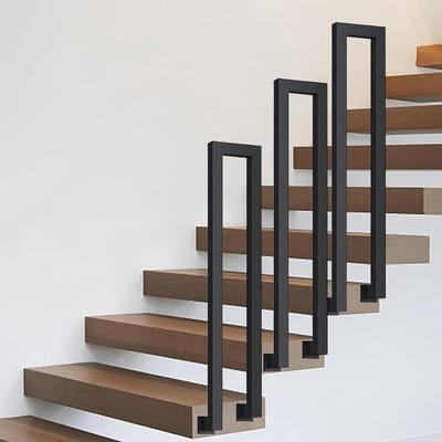 Trapleuning Handgreep - Stijlvolle Leuning - Veilig Traplopen - Stabiele U-vorm - 35 cm - Zwart