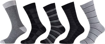Apollo - 10-Pack - Gestreepte Herensokken - Gestreept Katoen - 5-Pack - Heren - grijs - 39-42 - 120421015
