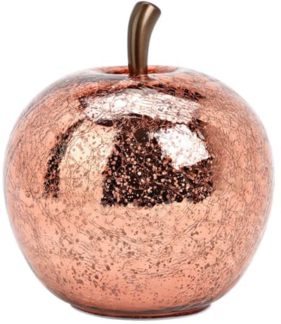 Appel met 30 LED's gemaakt van glas, metallic roze (B/H/D) 22x24x22cm met 6/18 timer op batterijen 3xAA niet inbegrepen