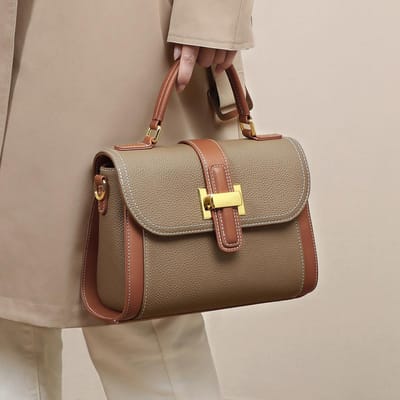 Herfst en Winter Crossbody Tas Niche Licht Luxe Veelzijdig Eén-schouder Handtas Klein Echt Leer Dames Tas gray