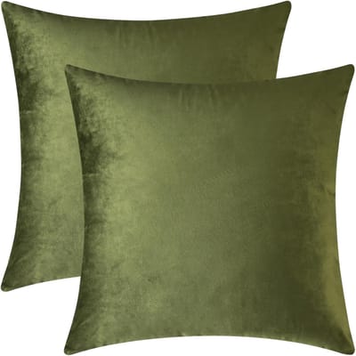Decoratieve Kussenhoezen - Zachte Hoezen - Bank en Bed - Wasbaar Materiaal - 45x45 cm - Mos Groen