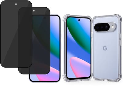 Hoesje met 2x Privacy Screenprotector - Geschikt voor Google Pixel 10/10 Pro - Extreme Shockproof - Anti Inkijk - Tempered Glass - Transparant