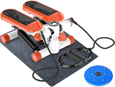 Oefenstapper - Fitnessapparaat - Full body training - Met weerstandsbanden - 330 lbs capaciteit - Oranje