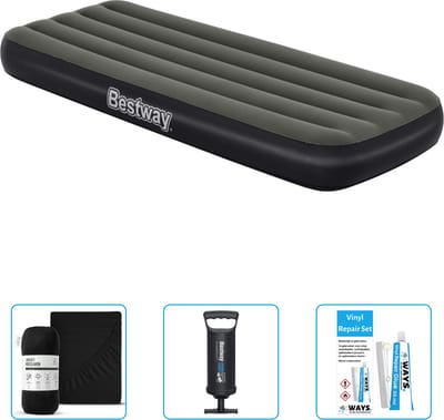 Bestway luchtbed - 1-Persoons - 76 x 185 x 25 cm - Groen - Inclusief Hoeslaken - Pomp en Reparatieset
