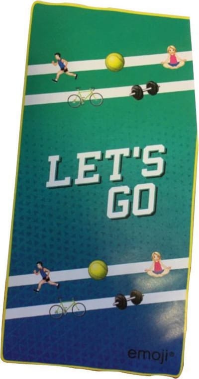 Emoji Microvezel sporthanddoeken - Handdoek - Sneldrogend - Blauw - Groen - 70cm x 140cm - Fitness - Sportschool - Zwemmen - Sport