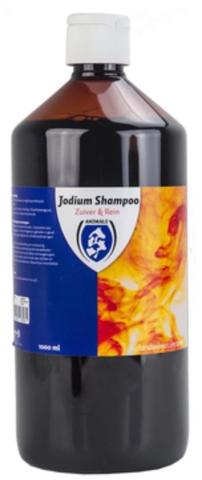 Excellent Jodium Shampoo - Zuiveren en reinigen behaarde vacht en onderliggende huiddelen - Dieren - 1L
