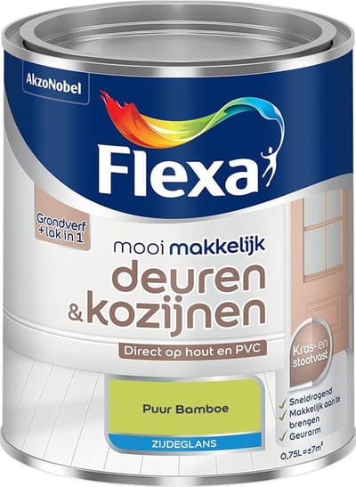 Flexa - Mooi Makkelijk Deuren & Kozijnen Zijdeglans - Puur Bamboe - Mengverf - 750 Ml