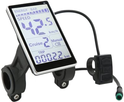 Dailygoody - Elektrisch Fiets LCD-paneel - Waterdicht ontwerp - Stuur 31,8 22,2 mm - Snelheidsmeter - Kilometerteller - Vervangingsscherm - Geschikt v