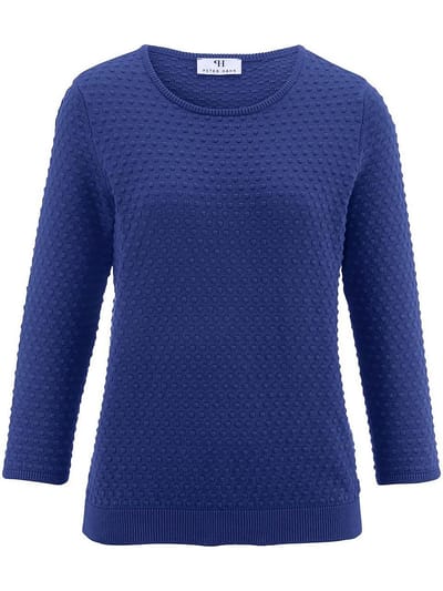 Trui ronde hals 100% SUPIMA®-katoen Van Peter Hahn blauw