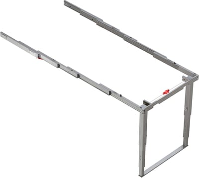 Emuca Uitschuifbare tafel Party voor keuken of huis, aluminium, geanodiseerd roestvrij